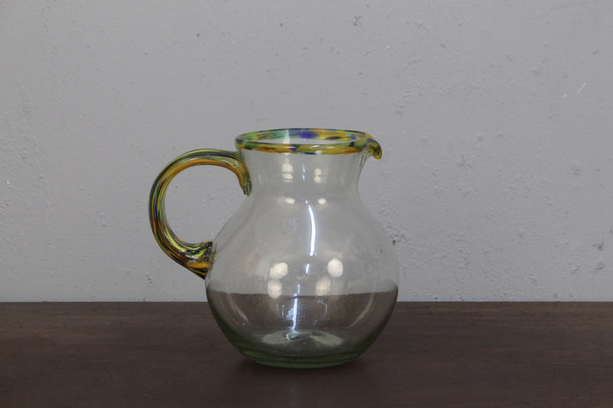 Mid Century Mexican Art Glass Pitcher