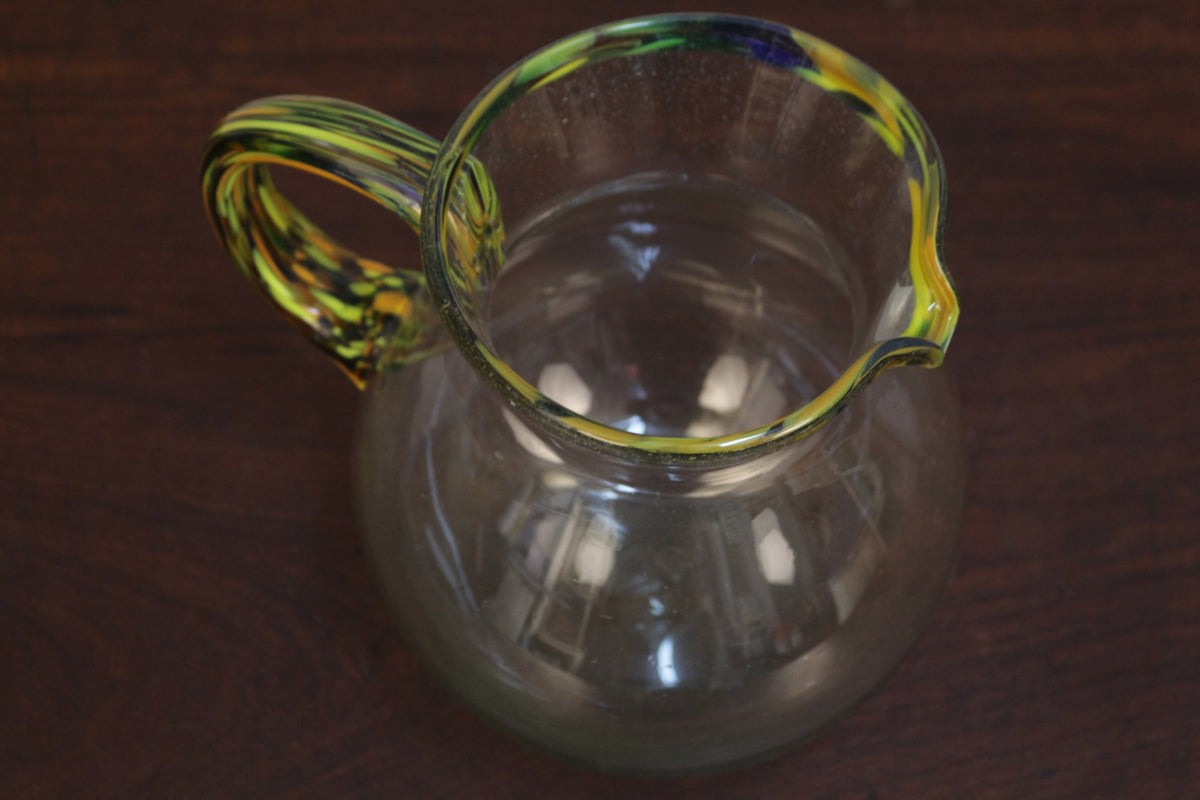 Mid Century Mexican Art Glass Pitcher