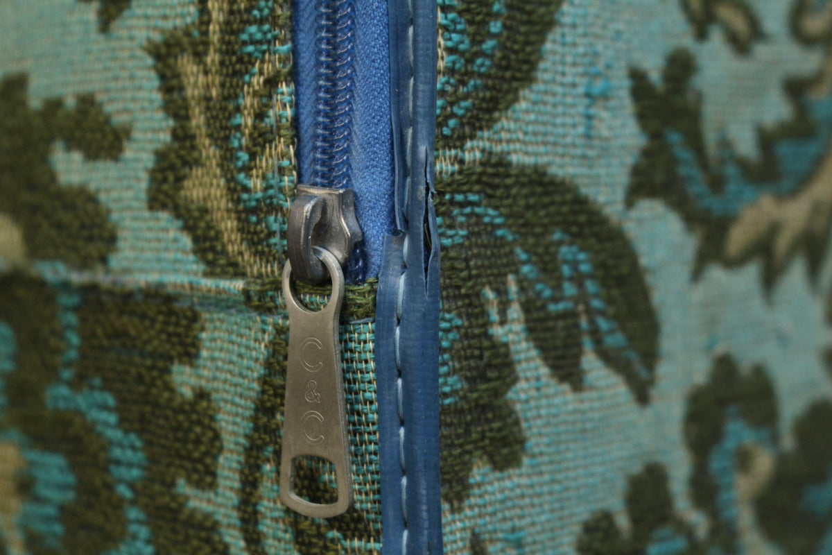 1960s Avon Teal Jacquard Suitcase