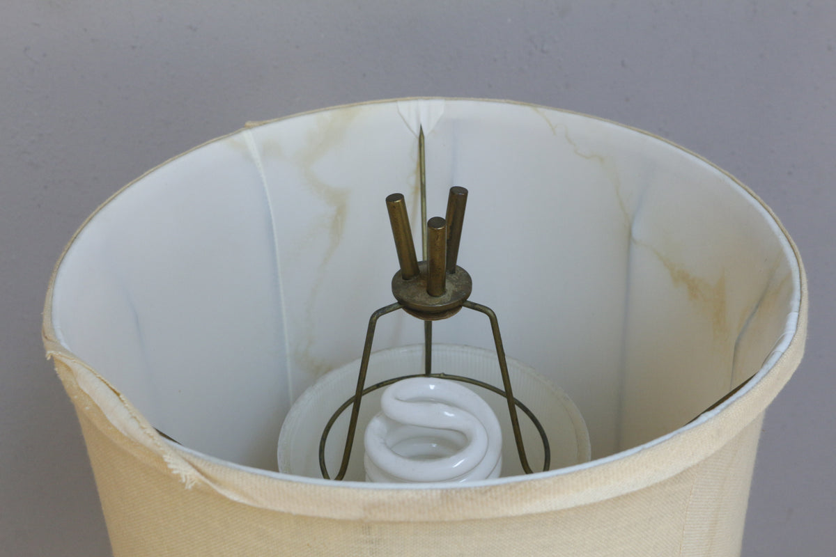 Wood & Brass Tripod Table Lamp