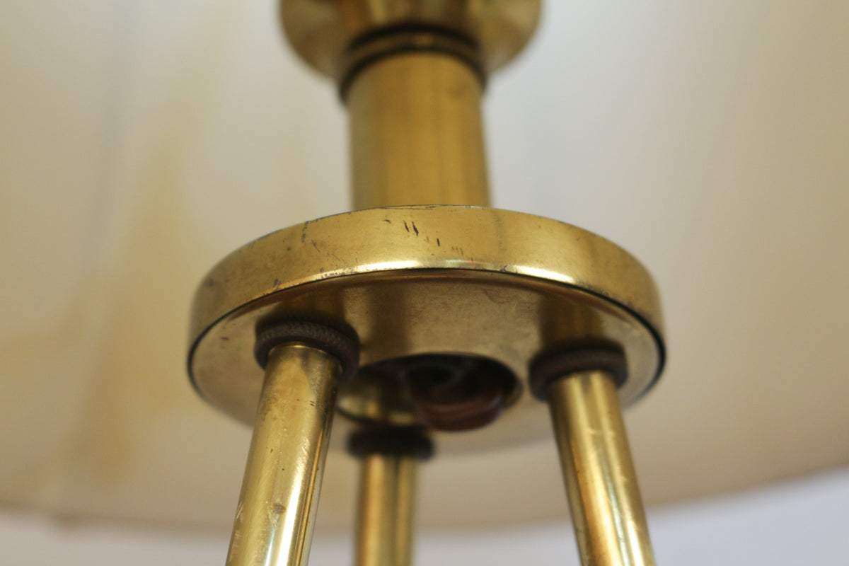 Wood & Brass Tripod Table Lamp
