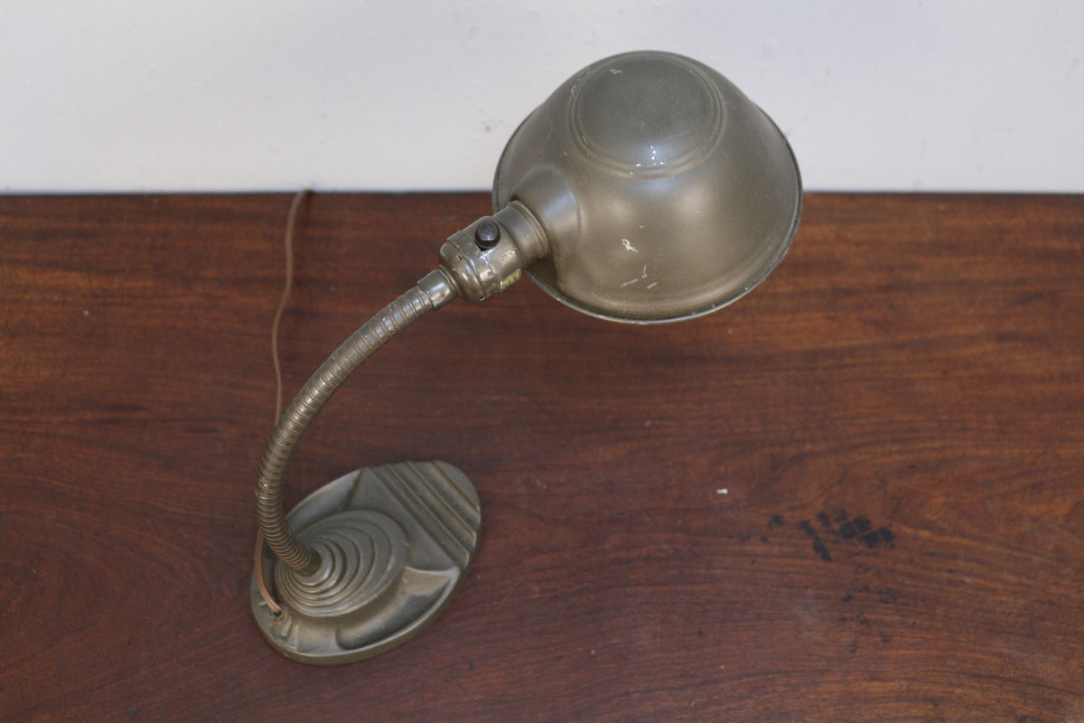Art Deco Metal Gooseneck Lamp