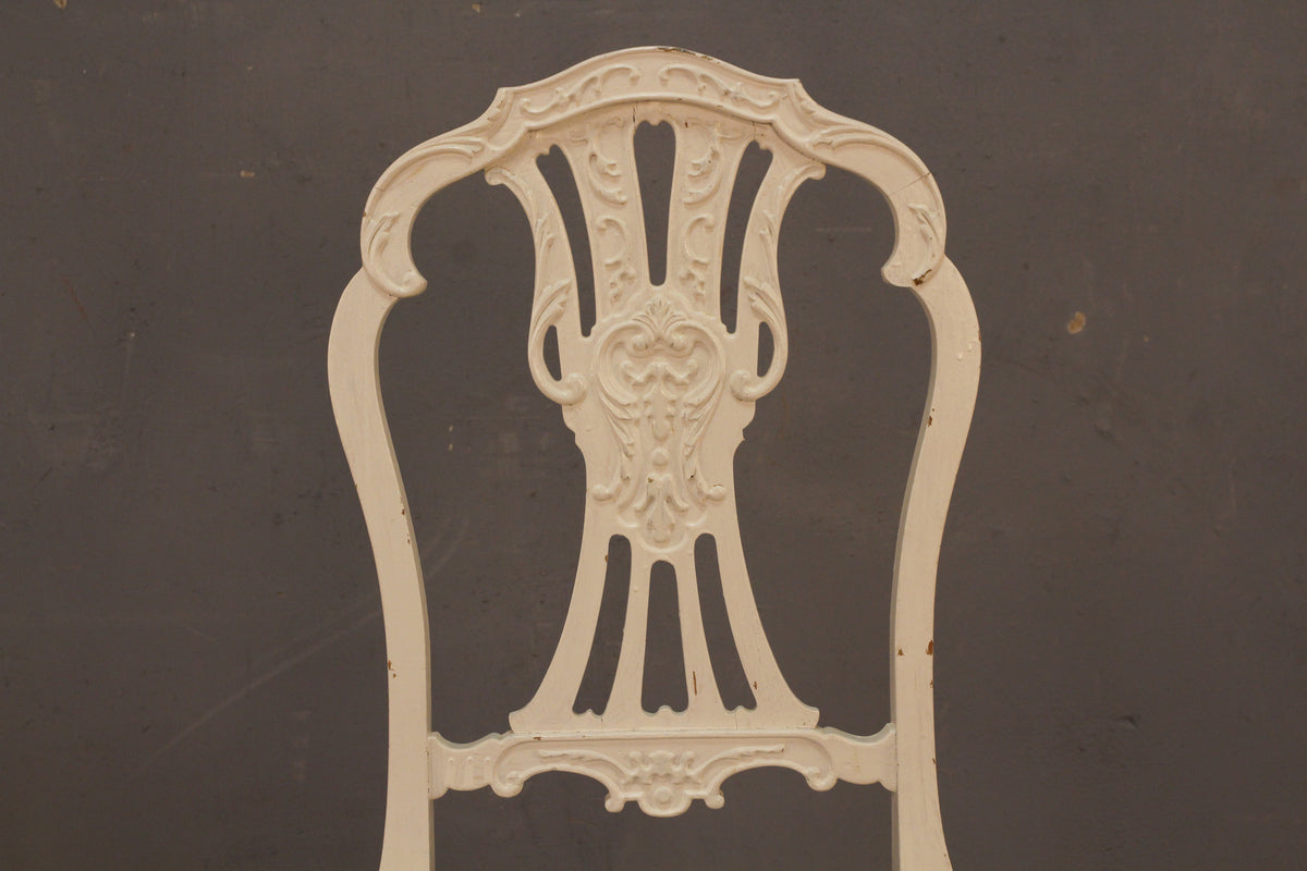 Ornate White & Botanical Side Chair