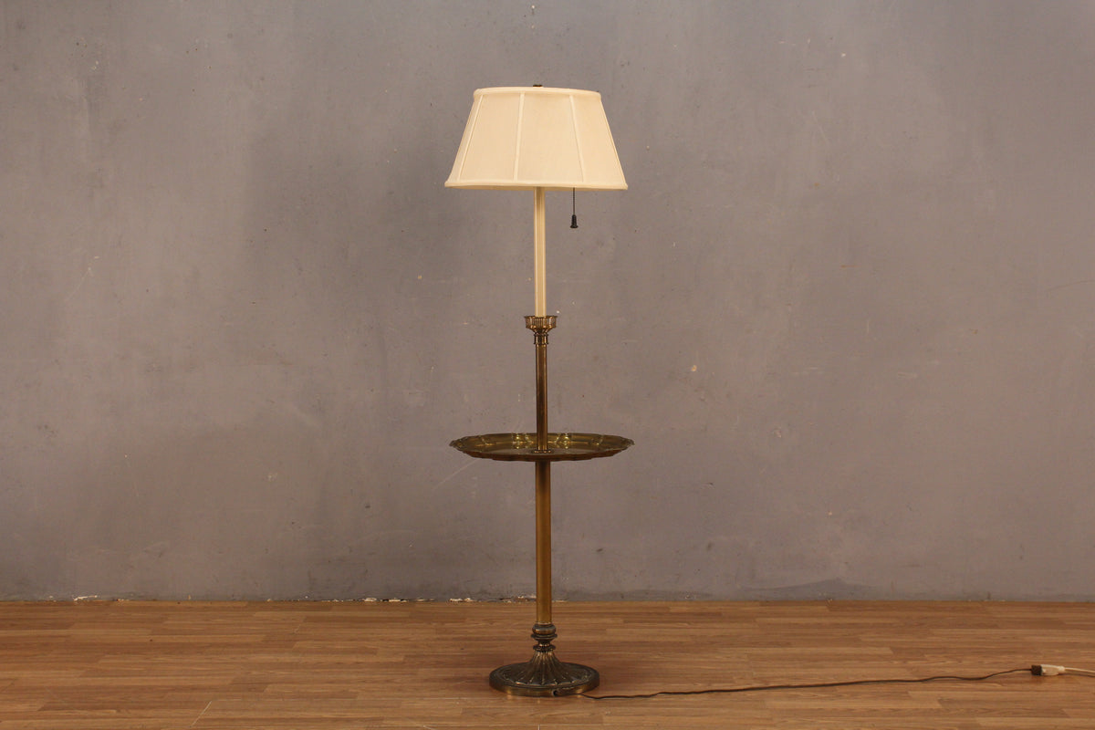 Elegant Brass Side Table Floor Lamp