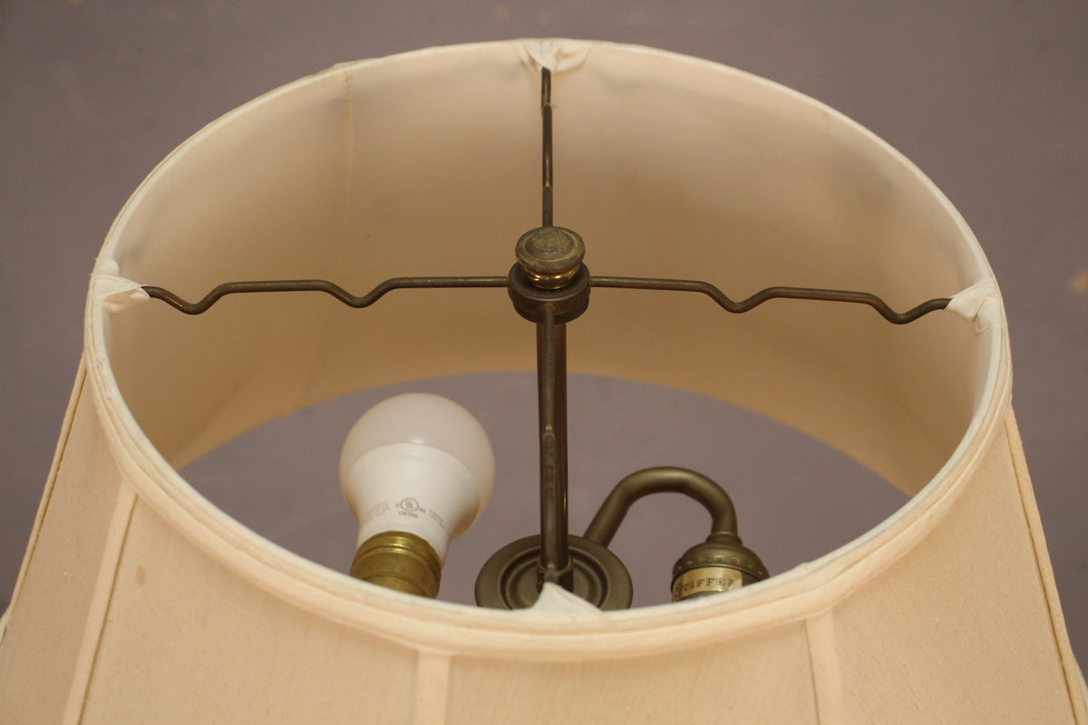Elegant Brass Side Table Floor Lamp