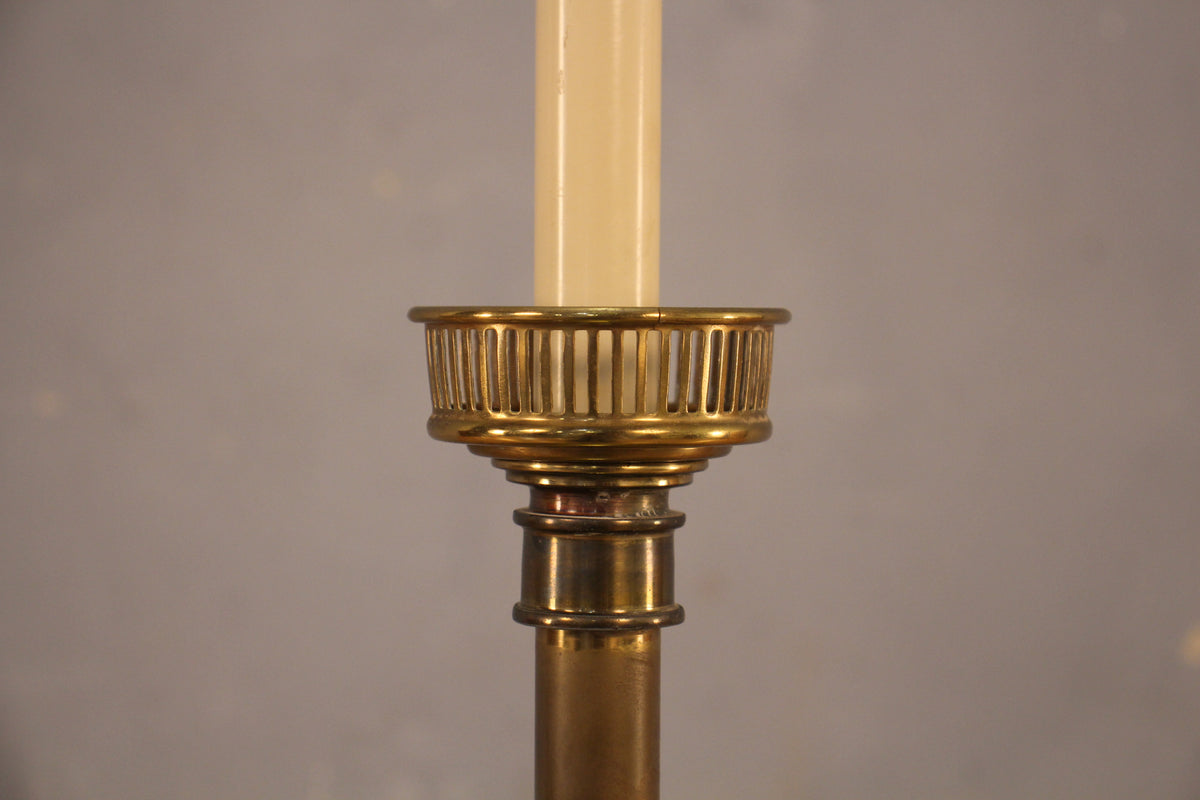 Elegant Brass Side Table Floor Lamp