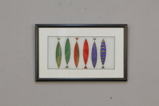 Mid Century Fred Press "Six Fish" Art