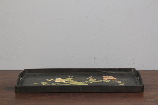 Antique Black Floral Tray