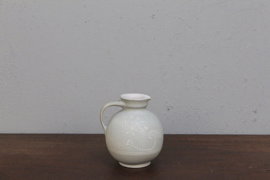 KMK Gray Botanical Ceramic Pitcher