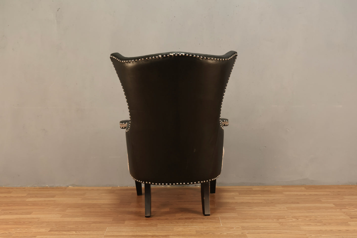 Modern Black & Gray Wingback Armchair - ONLINE ONLY