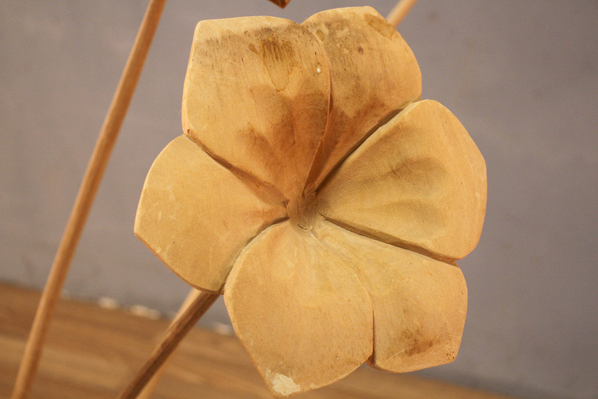 Large Ceramic & Wood Floral Arrangement