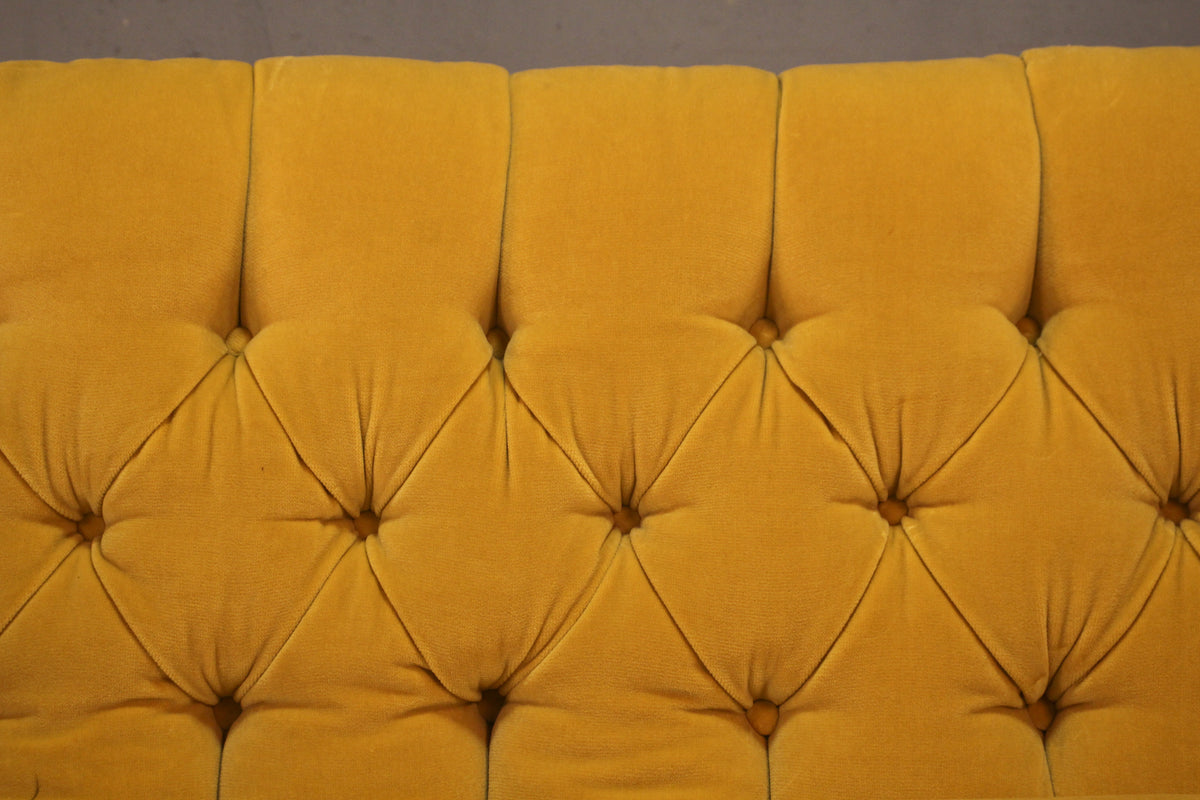 Mid Century Lemon Tufted Loveseat