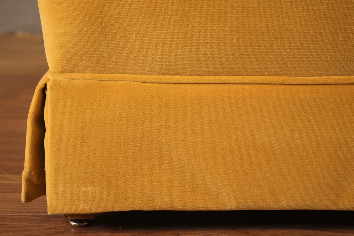 Mid Century Lemon Tufted Loveseat