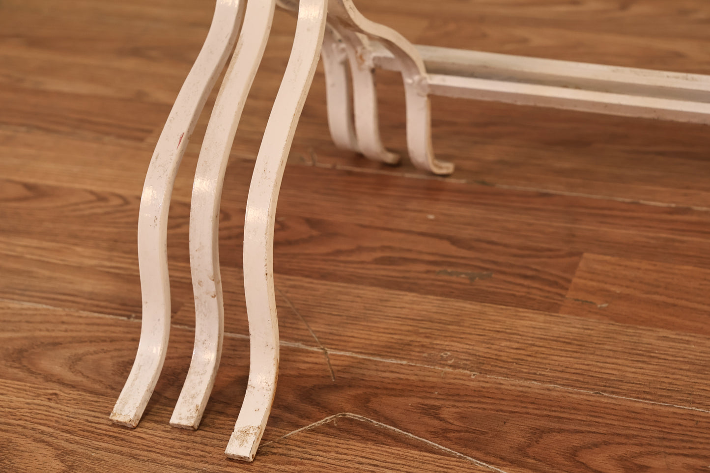 Trio of White Lattice Iron Nesting Tables - ONLINE ONLY