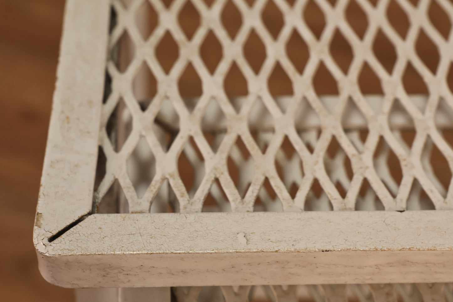 Trio of White Lattice Iron Nesting Tables - ONLINE ONLY