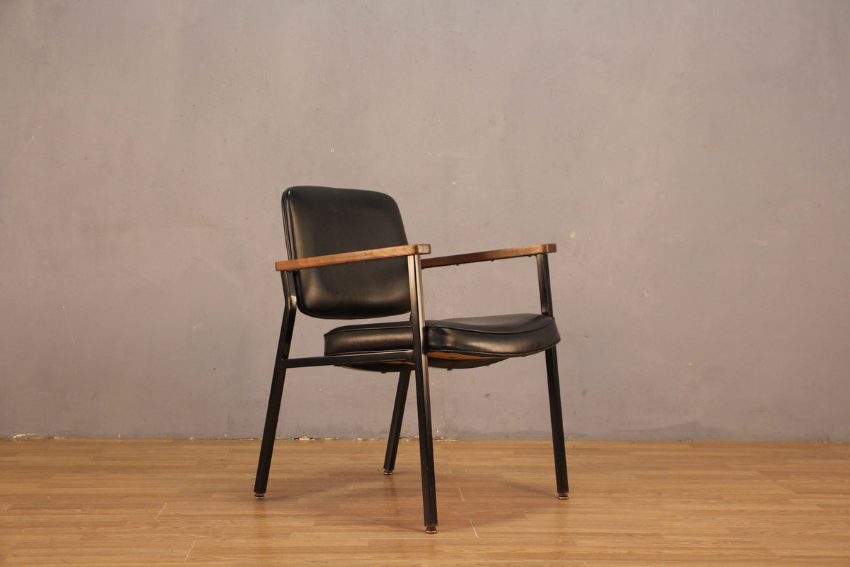 Industrial Mid Century Black Armchair