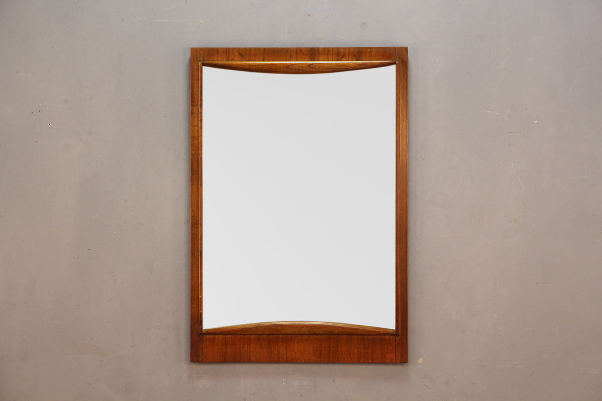 Mid Century Arched Walnut Mirror