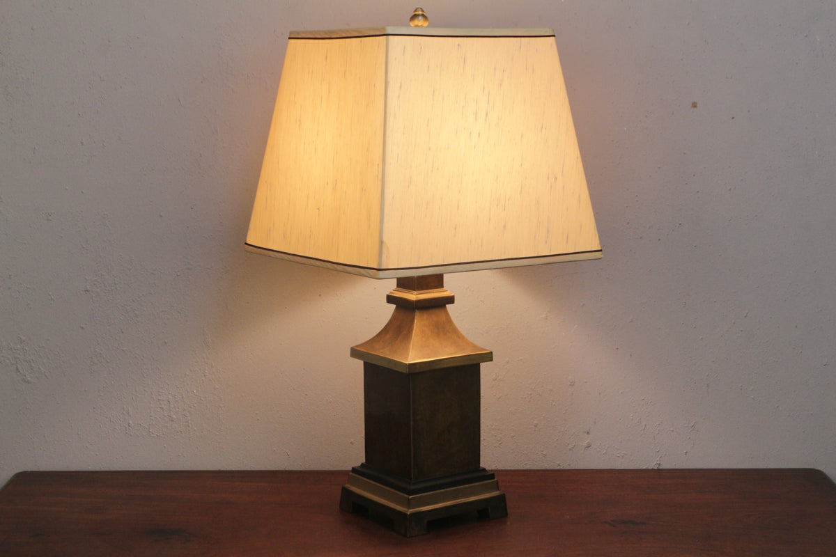 Mid Century Brass Pagoda Table Lamp