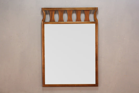 Mid Century Walnut Hourglass Mirror
