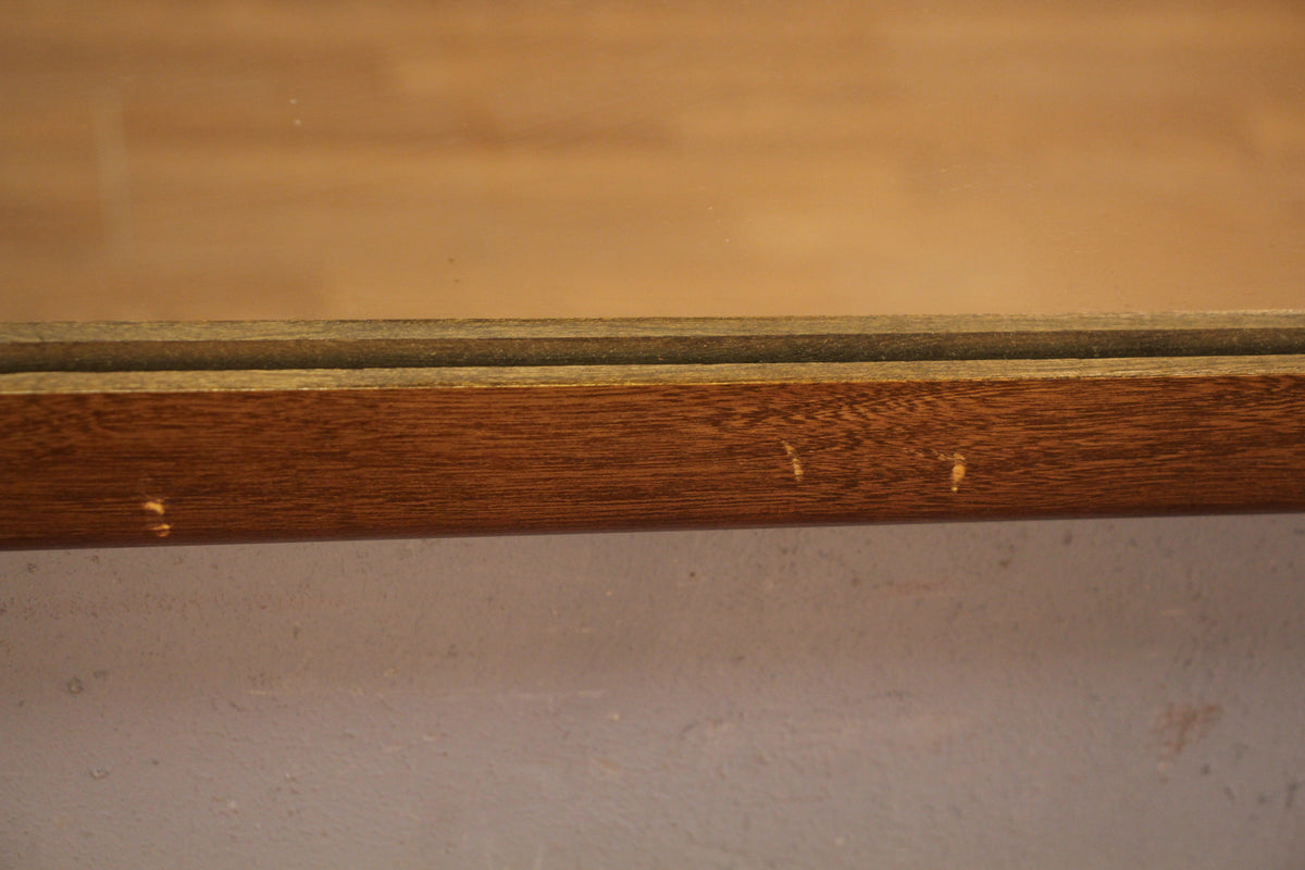 Mid Century Walnut Hourglass Mirror