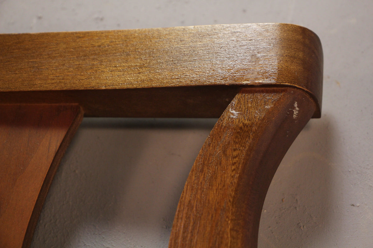 Mid Century Walnut Hourglass Mirror