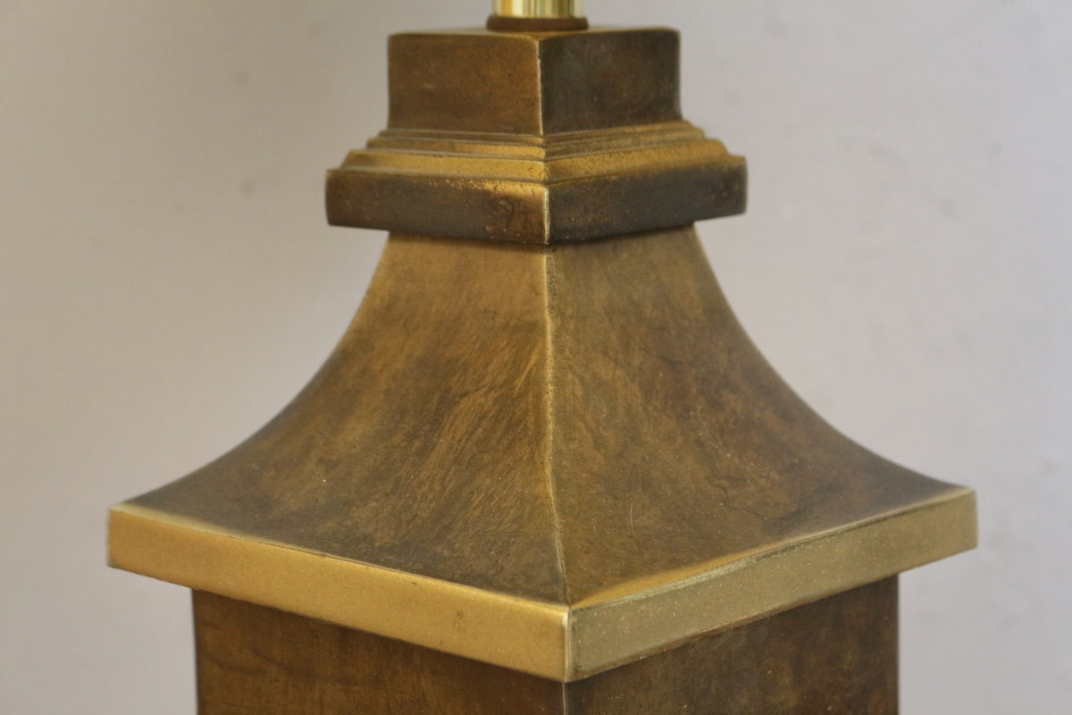 Mid Century Brass Pagoda Table Lamp