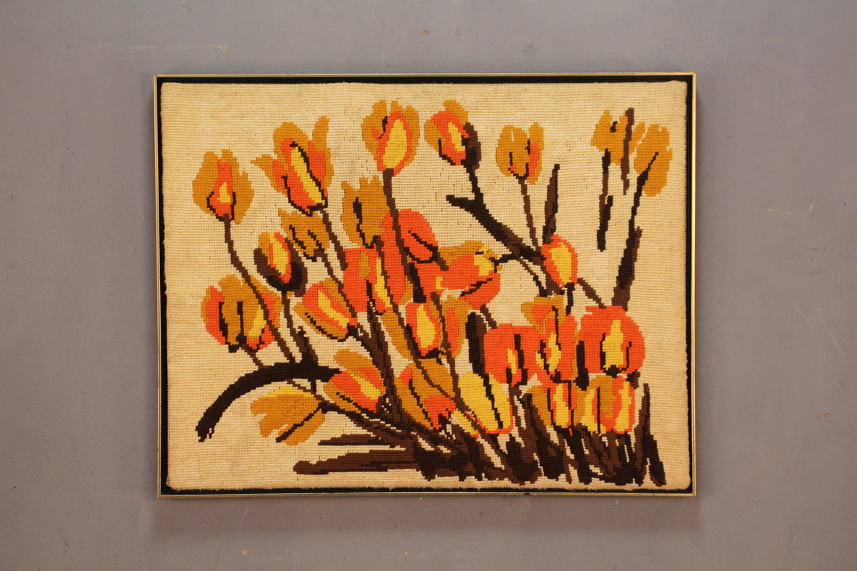 "Tenacious Tulips" Needlepoint Art
