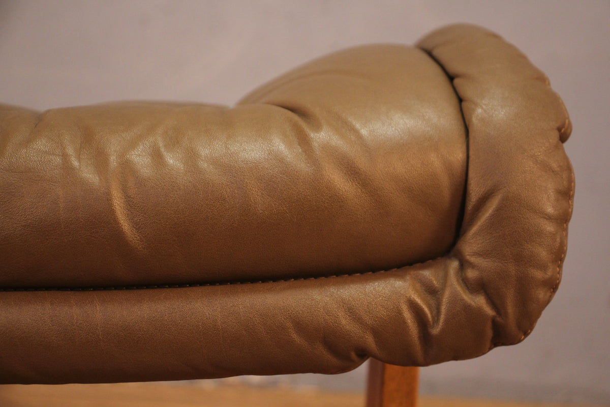 Ekornes "Stressless" Brown Leather Recliner & Ottoman