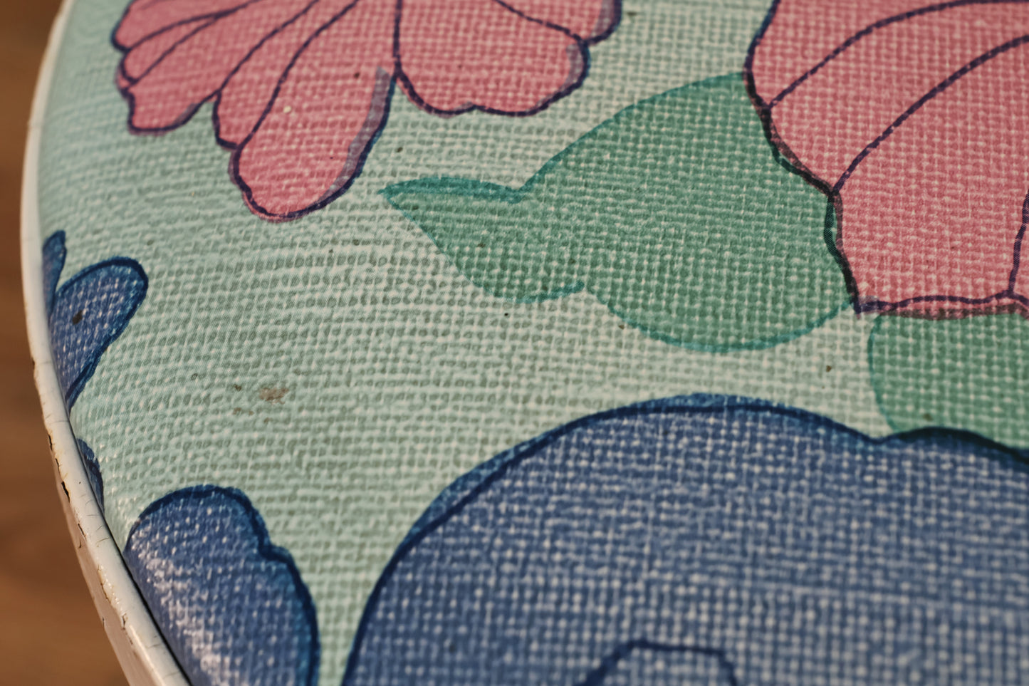White Iron & Aqua Floral Side Chair - ONLINE ONLY