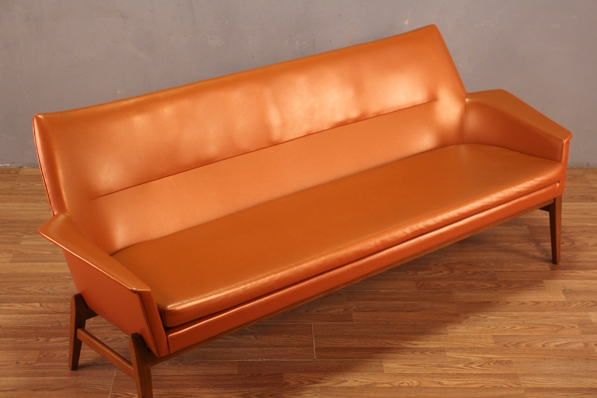 Ib Kofod-Larsen Papaya Vinyl Sofa