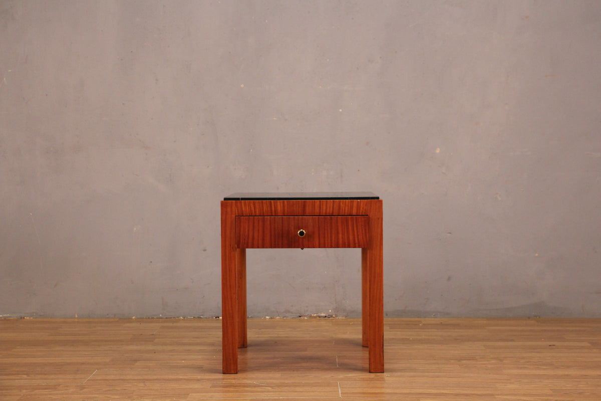 Boxy Marble-Top 1-Drawer End Table