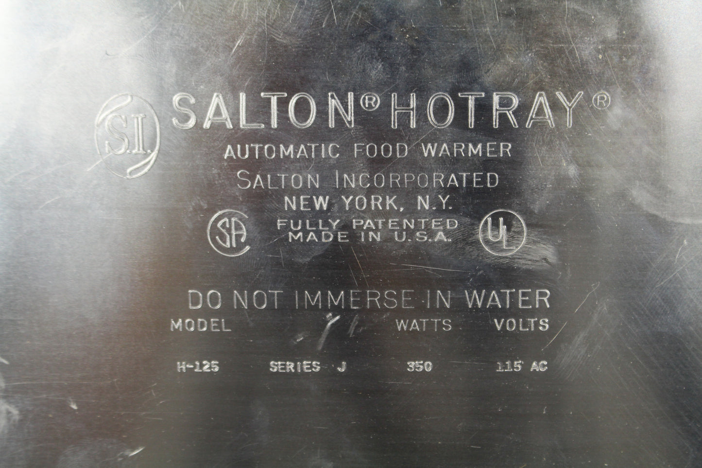 Large Mid Century Salton Hot Tray
