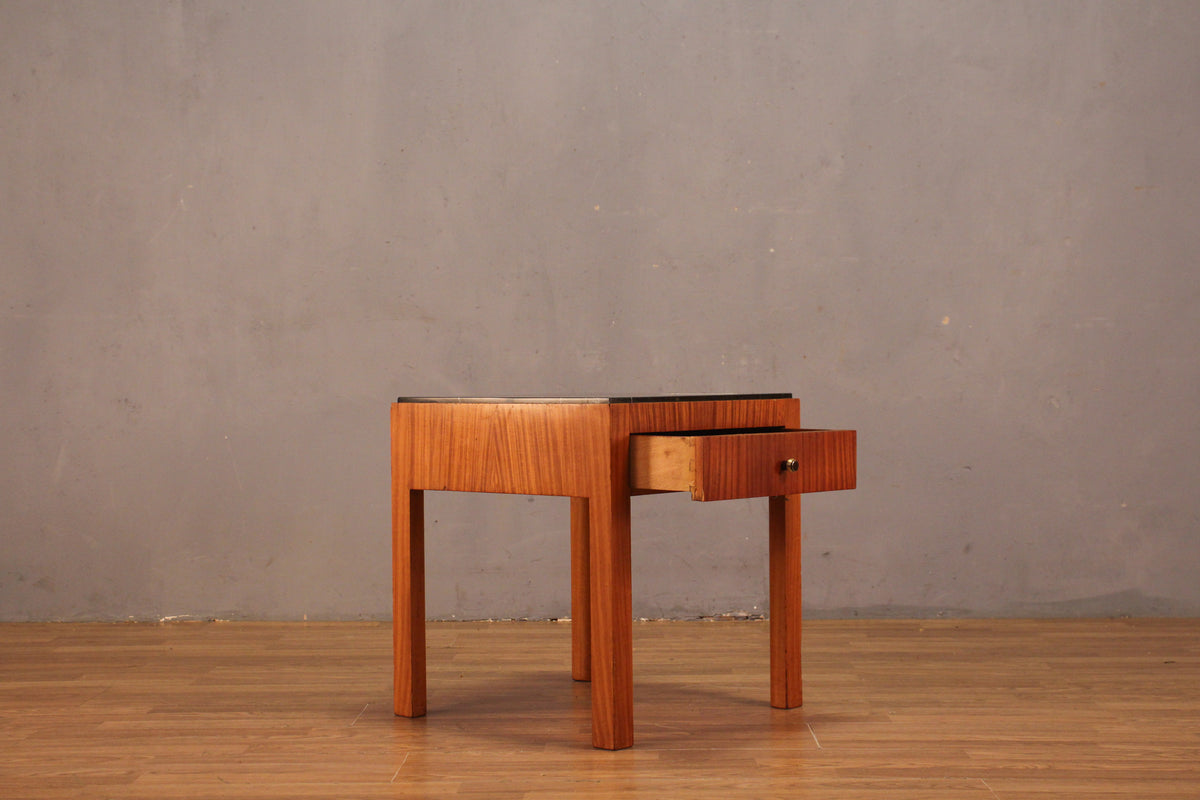 Boxy Marble-Top 1-Drawer End Table