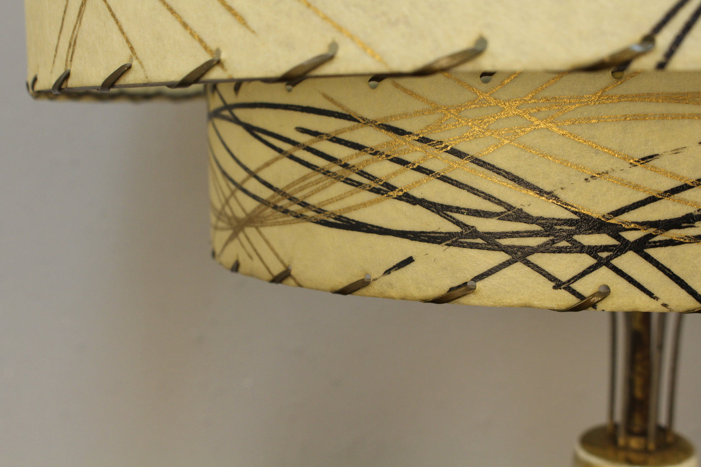 Luxe Mid Century Striped Table Lamp