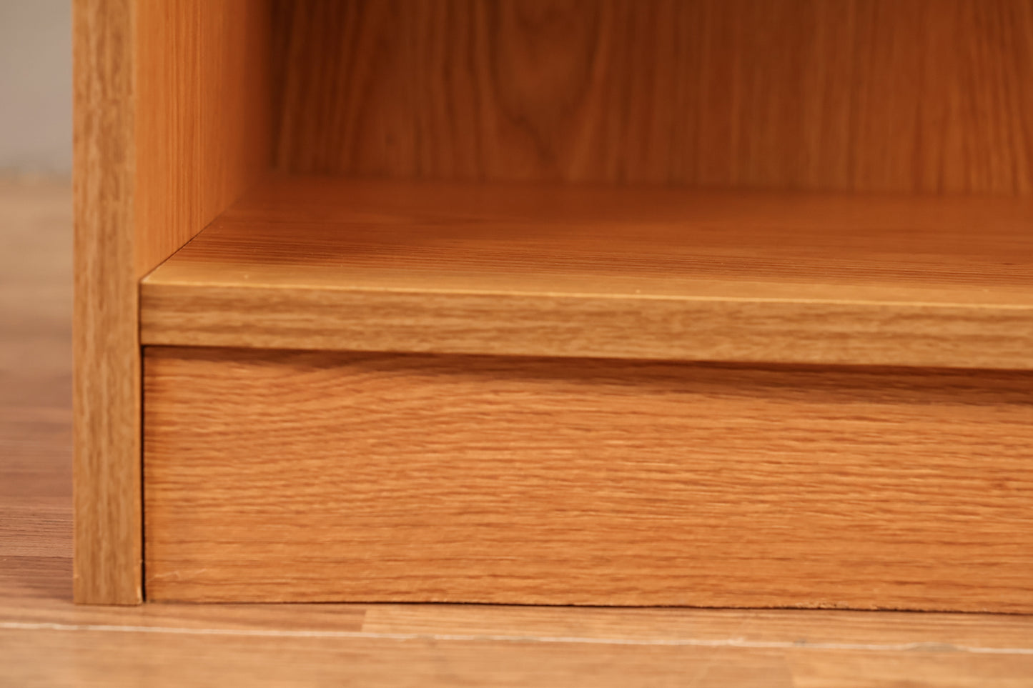 Compact Honey Laminate 2-Tier Bookshelf
