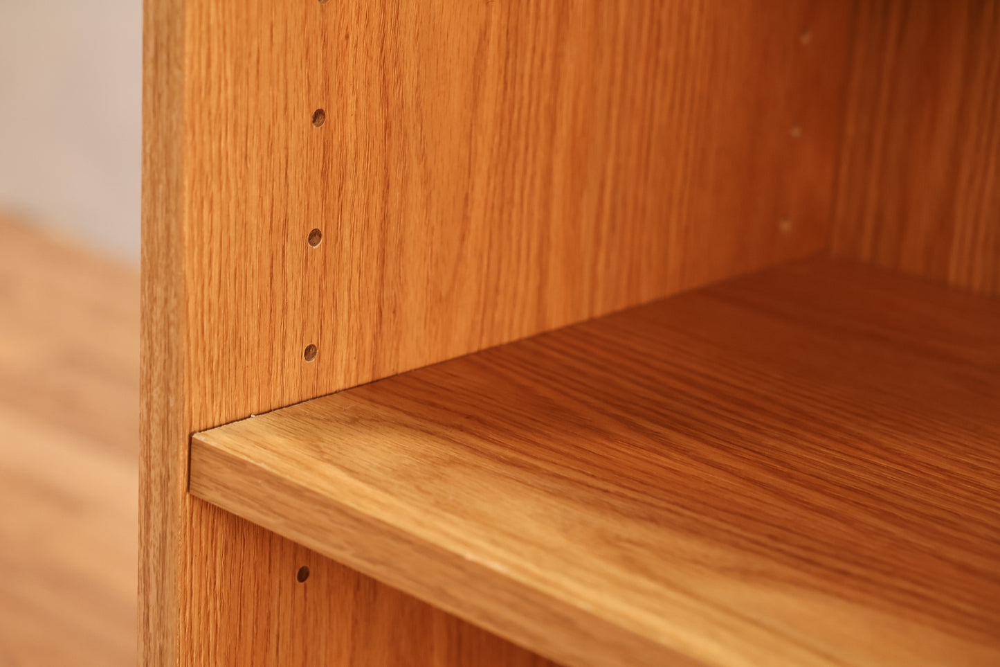 Compact Honey Laminate 2-Tier Bookshelf
