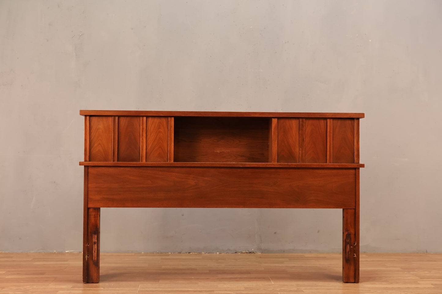 Walnut Groove Full Sliding-Door Headboard - ONLINE ONLY