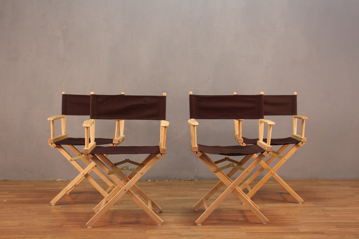 Blonde & Brown Canvas Folding Director's Chair