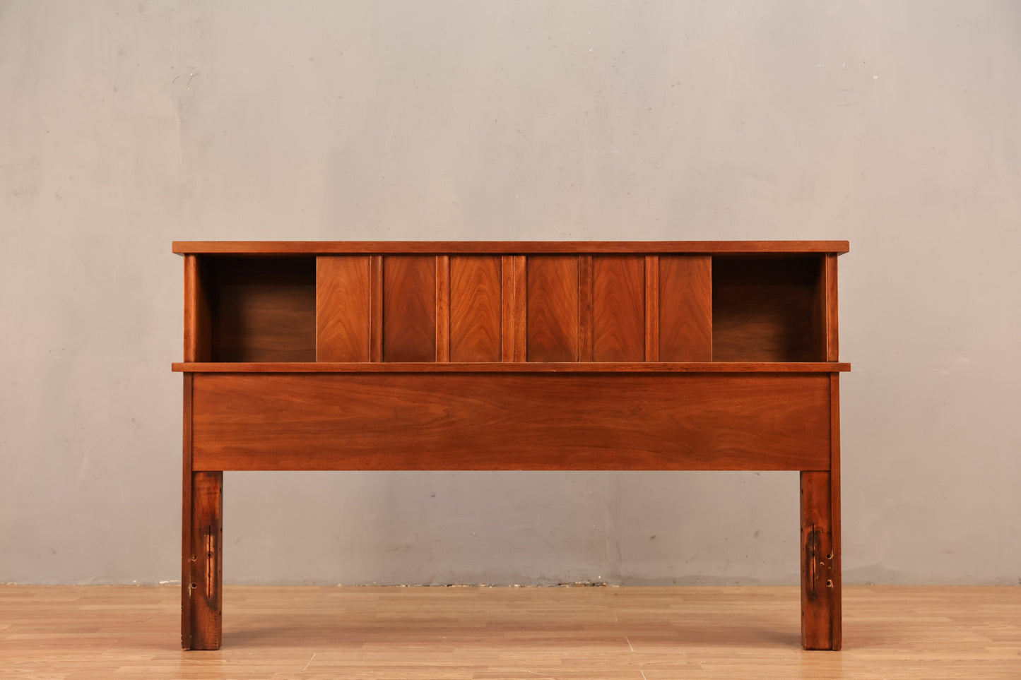 Walnut Groove Full Sliding-Door Headboard - ONLINE ONLY