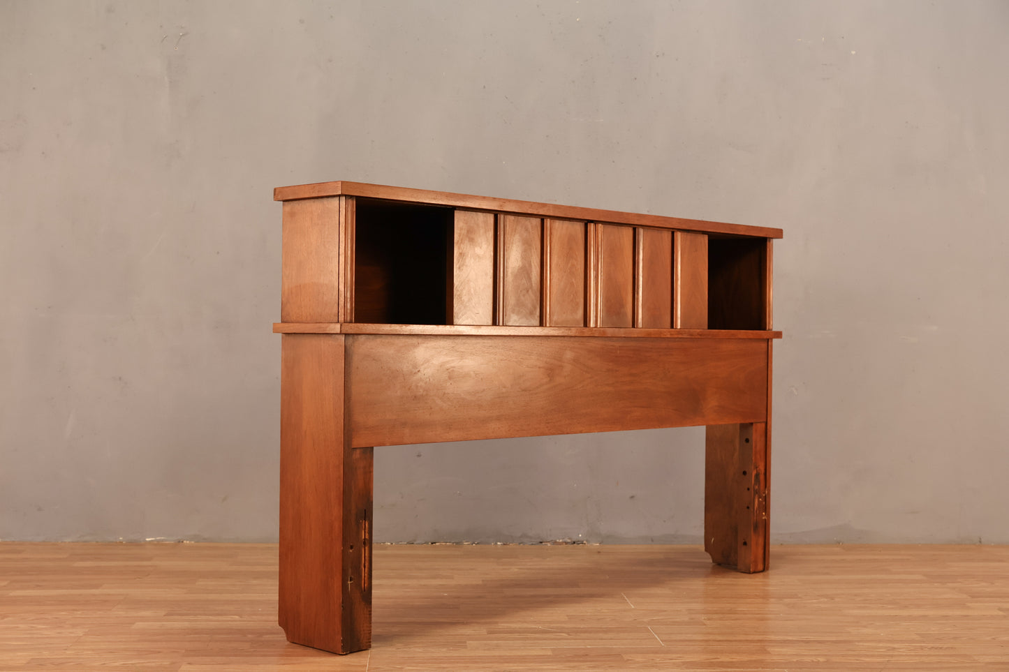 Walnut Groove Full Sliding-Door Headboard - ONLINE ONLY