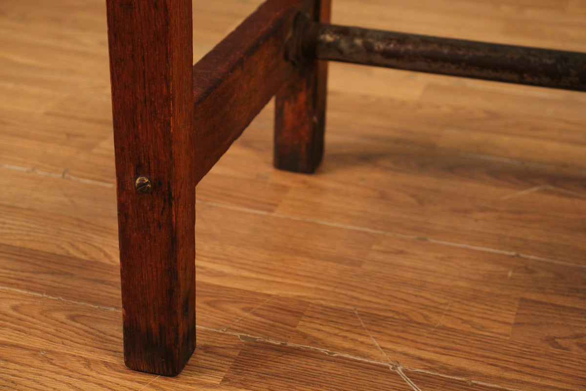 Antique Solid Oak 4-Drawer Workbench