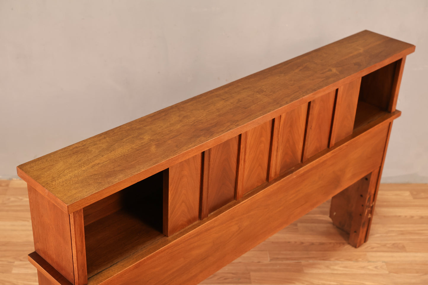 Walnut Groove Full Sliding-Door Headboard - ONLINE ONLY