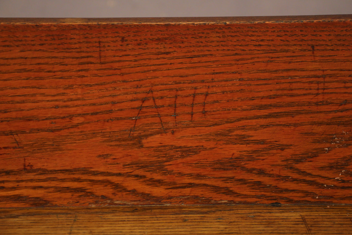 Antique Solid Oak 4-Drawer Workbench