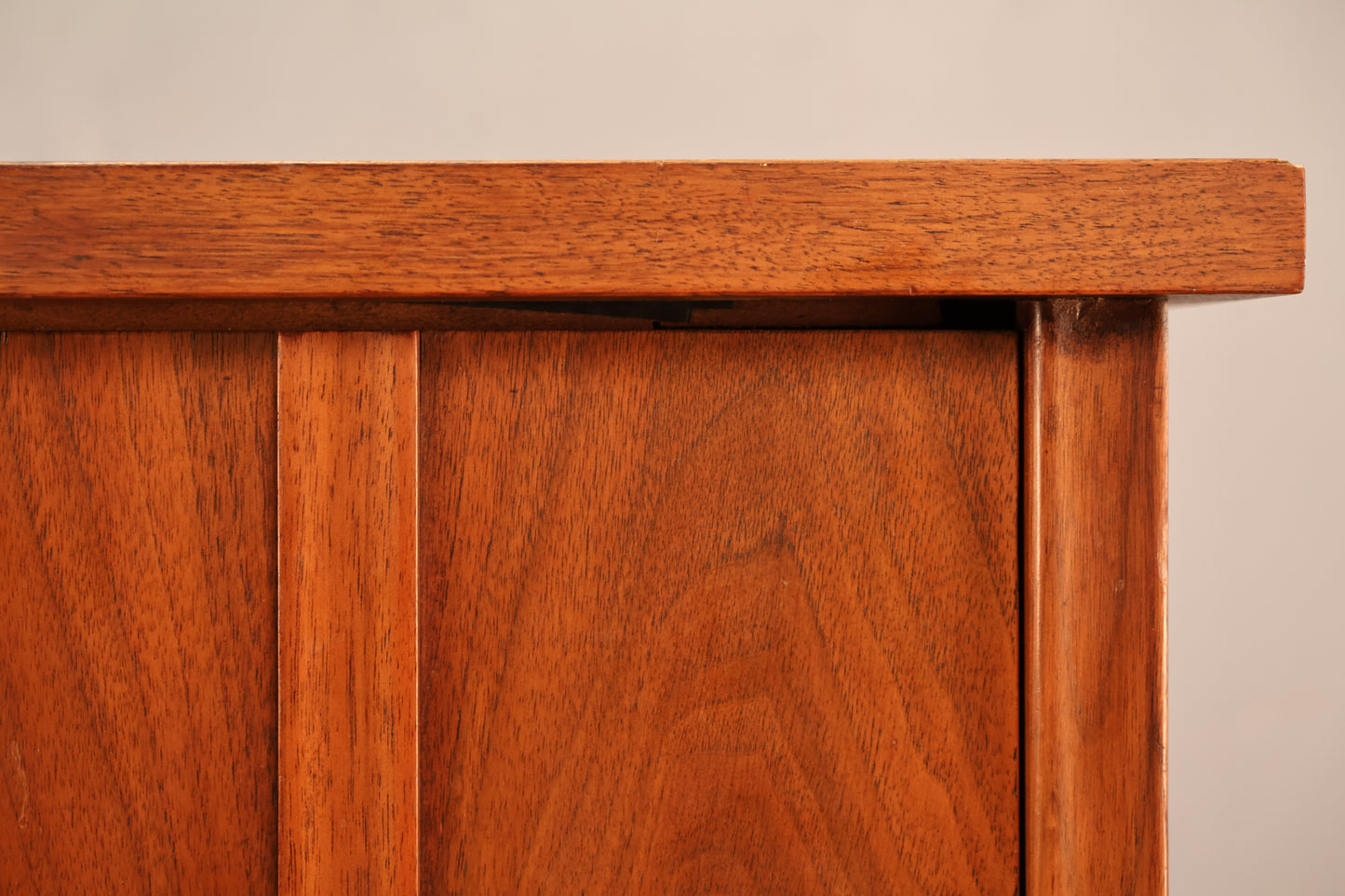 Walnut Groove Full Sliding-Door Headboard - ONLINE ONLY