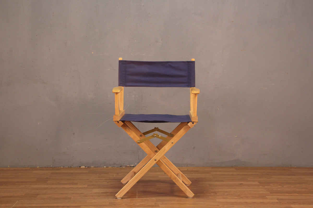 Blonde & Blue Canvas Folding Director's Chair