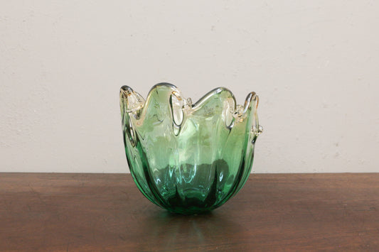 Murano Green Art Glass Bowl