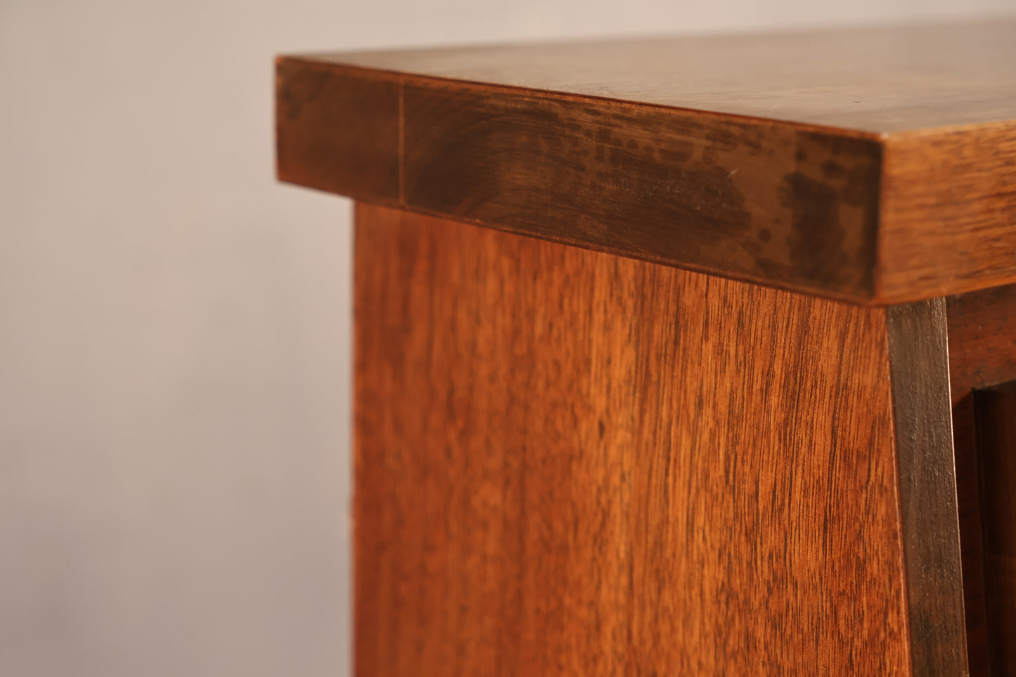 Walnut Block Full Sliding-Door Headboard - ONLINE ONLY