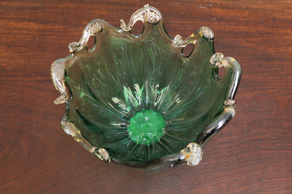 Murano Green Art Glass Bowl