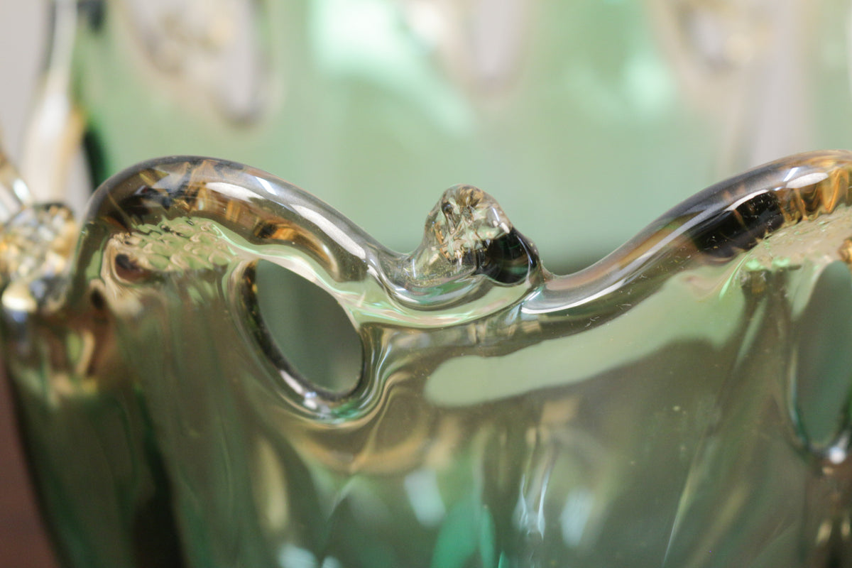 Murano Green Art Glass Bowl