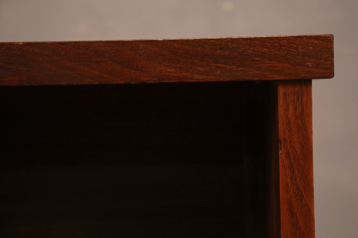 Walnut & Louvered 2-Drawer Nightstand